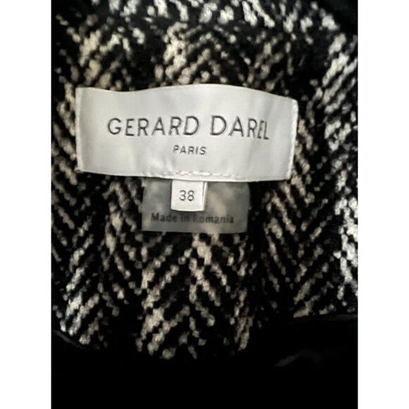 NEW! Gerard Darel Black and White Wool Blend Stand Collar Coat, Size 6 - Picture 5 of 9